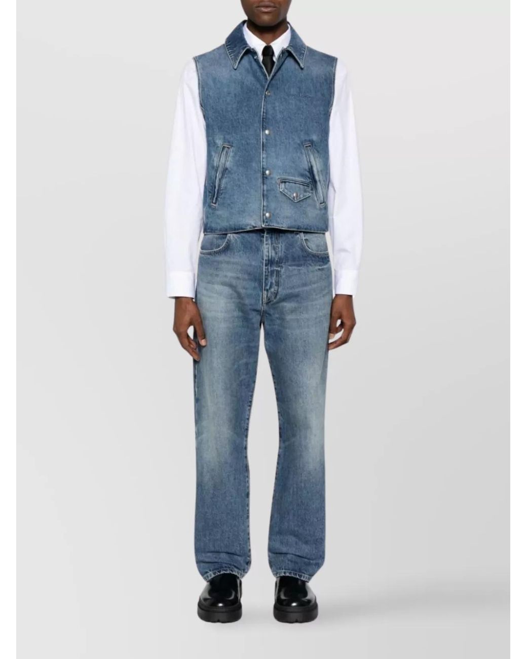 Givenchy Blue Denim Mid-Rise Straight-Leg Jeans for men