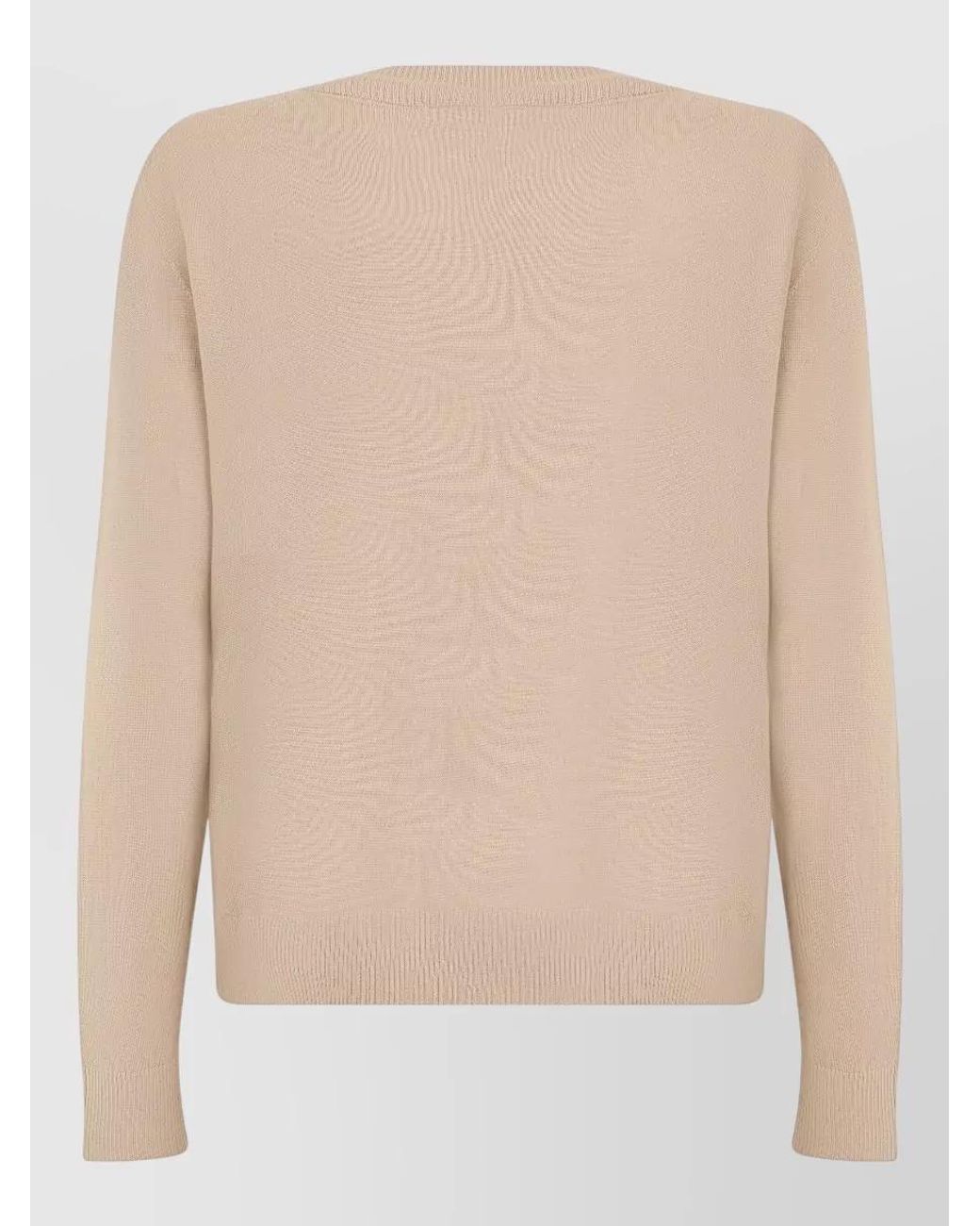 Weekend by Maxmara Natural Cashmere Silk Wool V-Neck Long-Sleeve Sweater