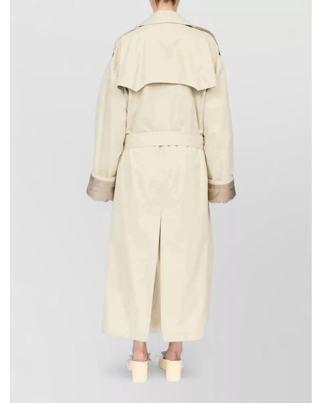MM6 by Maison Margiela Natural Cotton Double-Breasted Belted Trench Coat