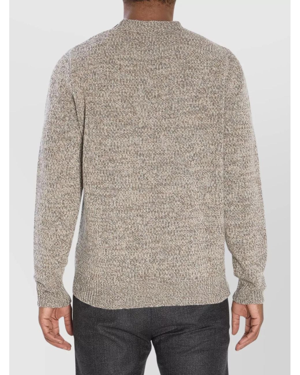 Barena Gray Wool Crew Neck Ribbed Hem Jumper for men
