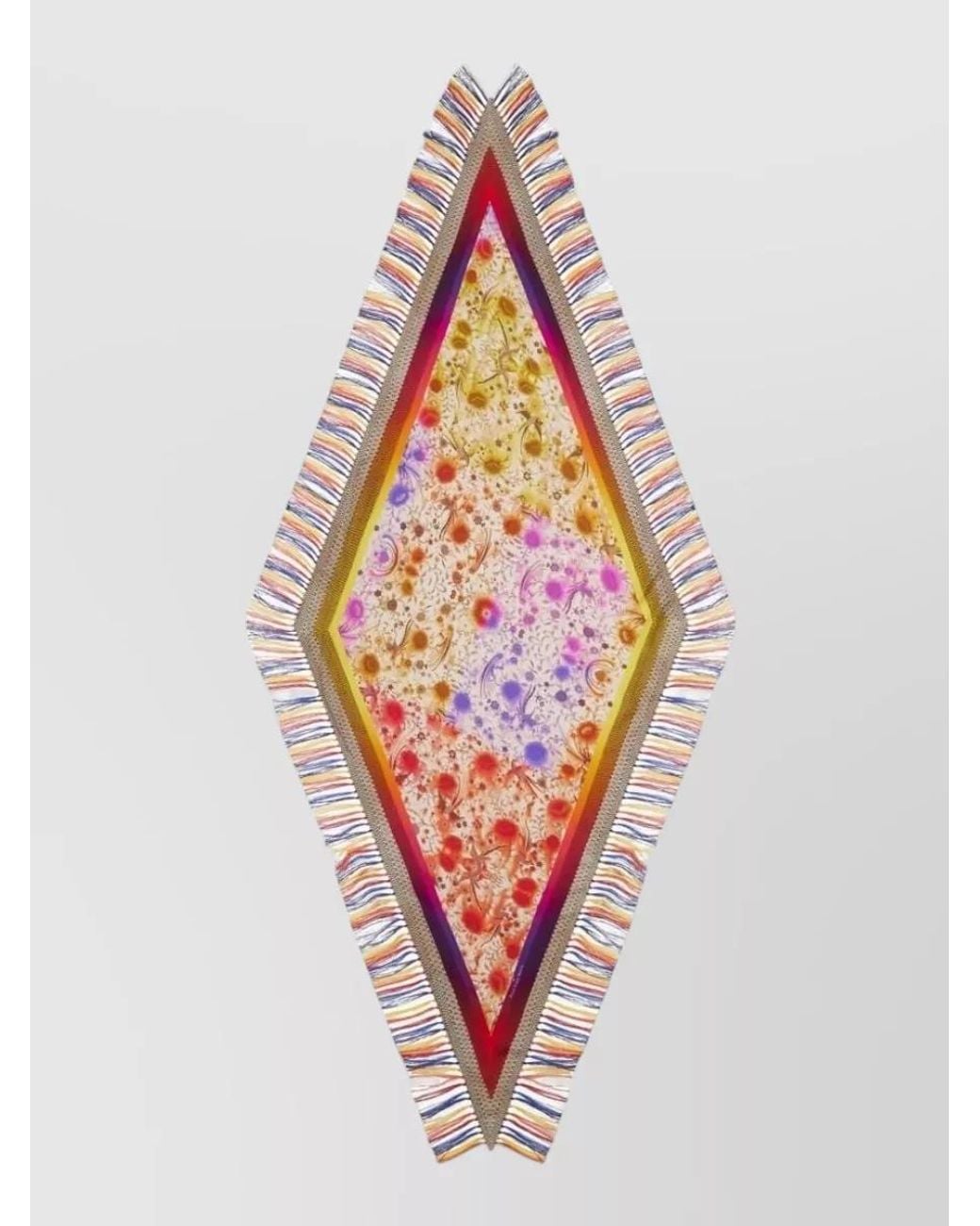 Pierre Louis Mascia White Printed Silk Scarf