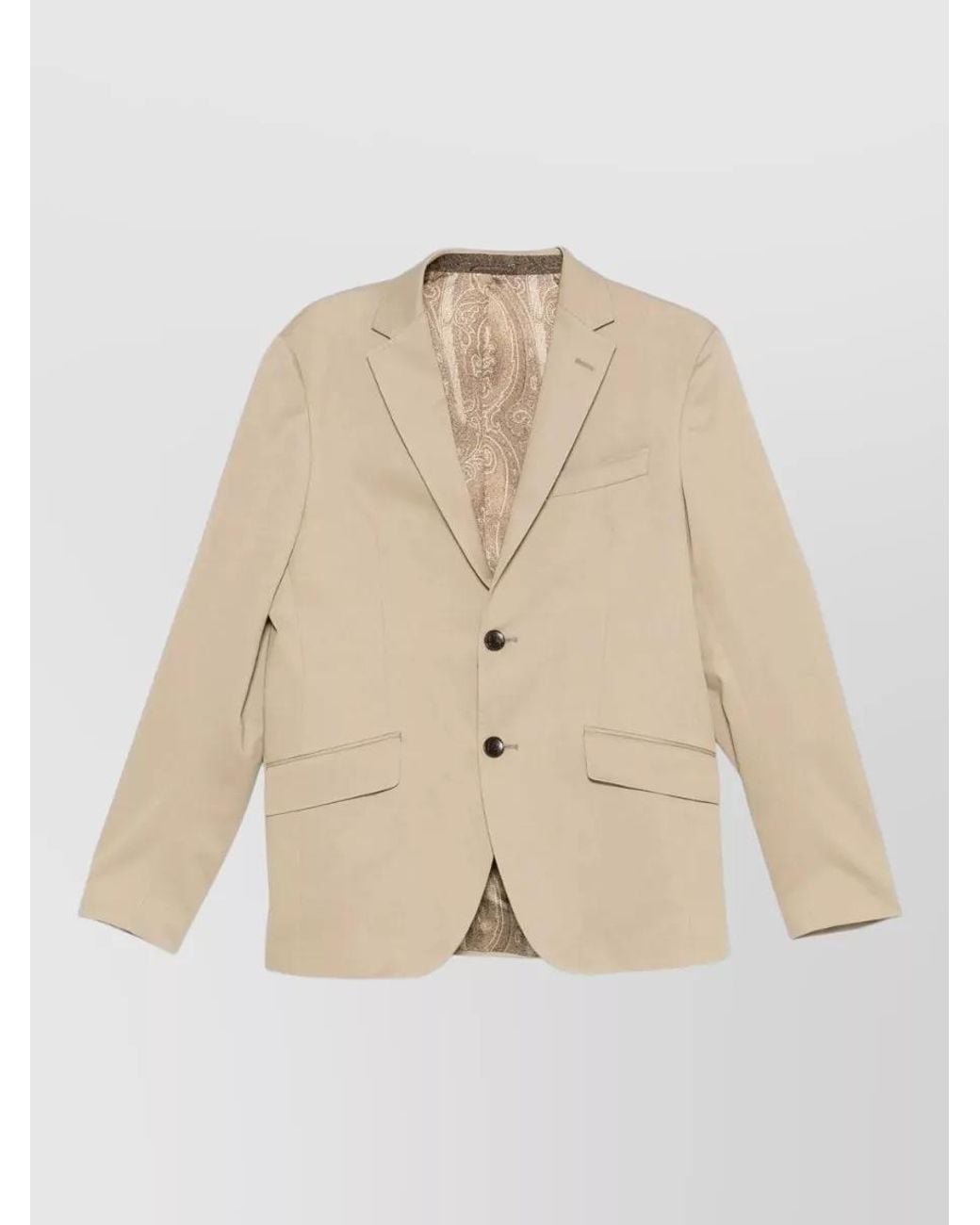 Etro Natural Single-Breasted Blazer for men