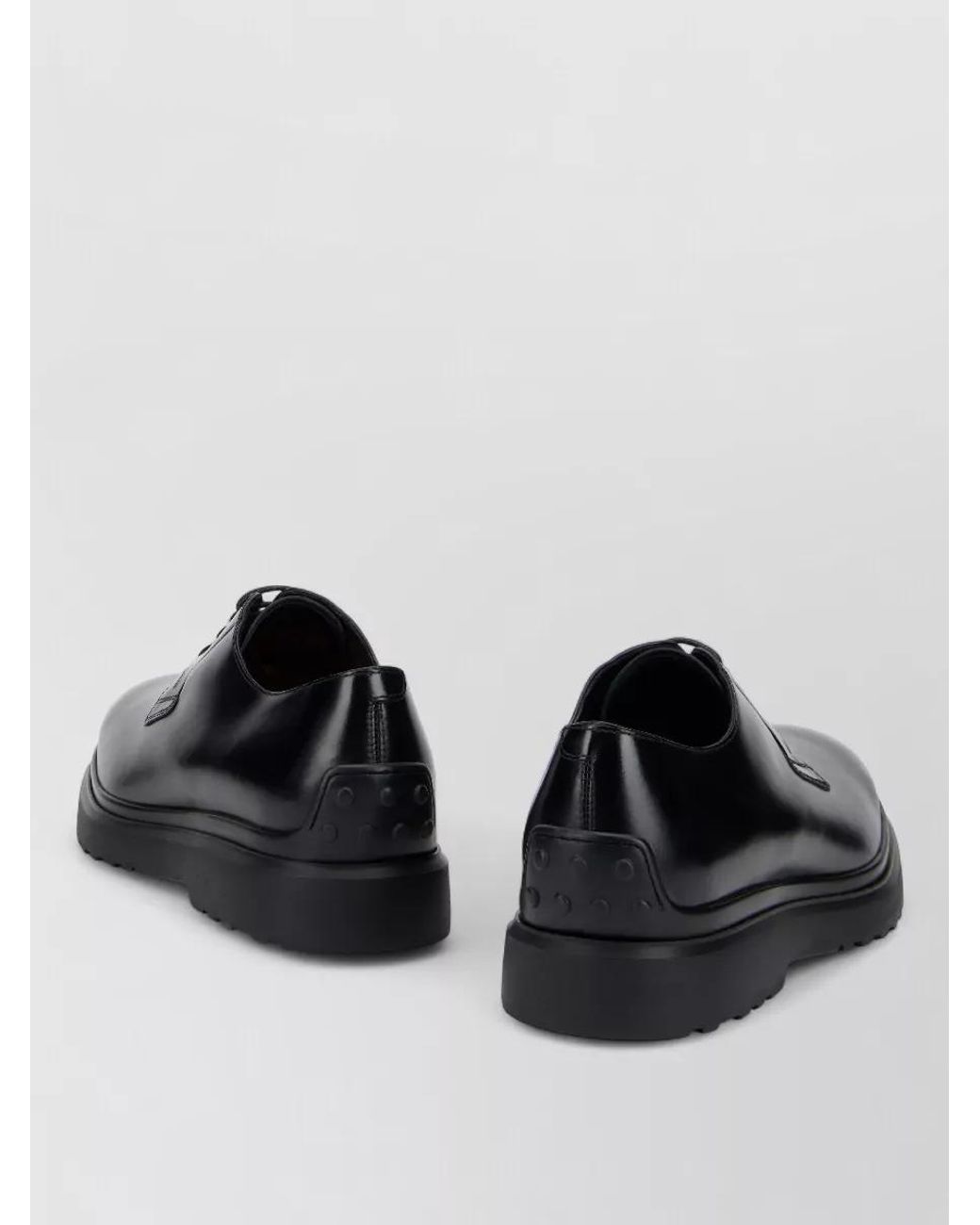 Tod's Black Leather Derby Shoes for men