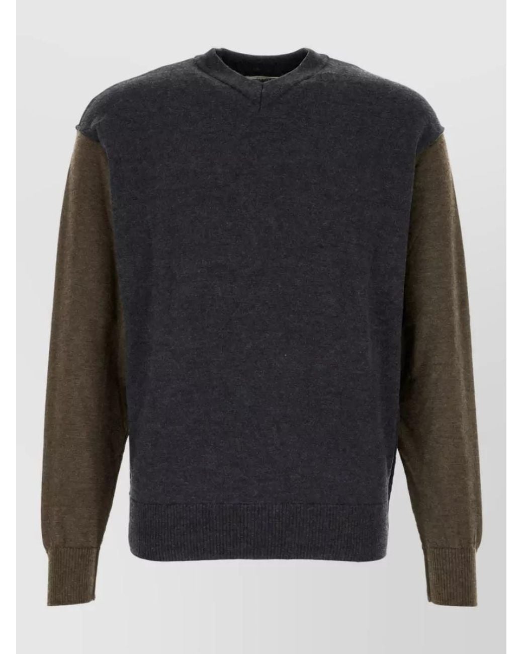 GIMAGUAS Gray Merino Wool Two-Tone Jumper for men