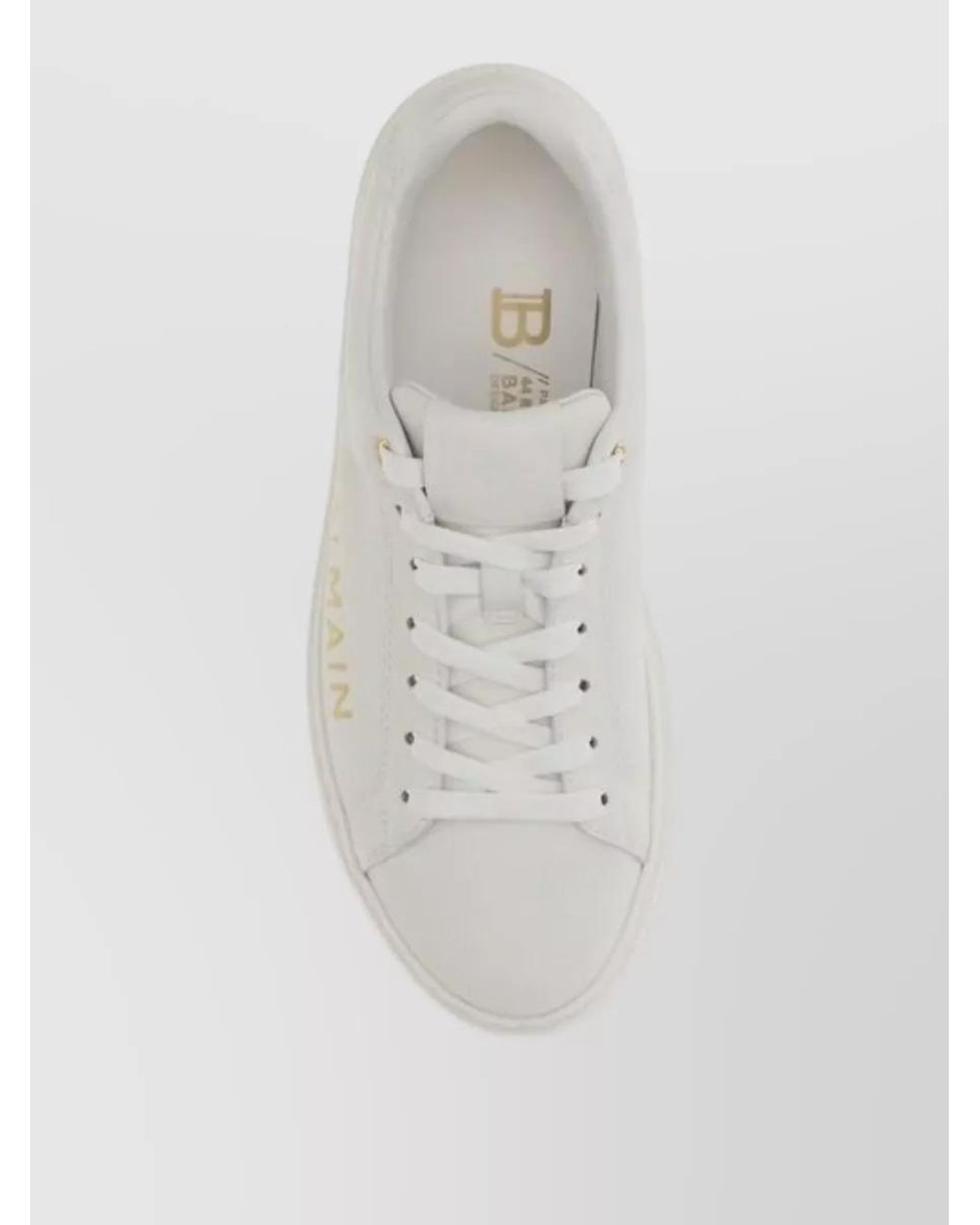Balmain Natural Calf Leather Low-Top Sneakers