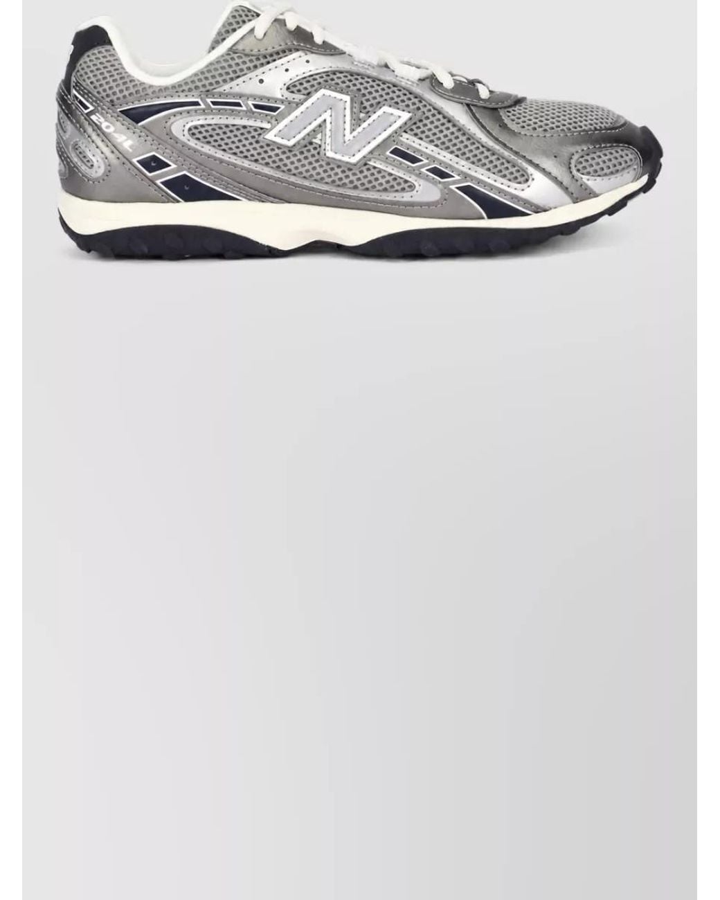 New Balance White Calfskin Mesh Lace-Up Sneakers