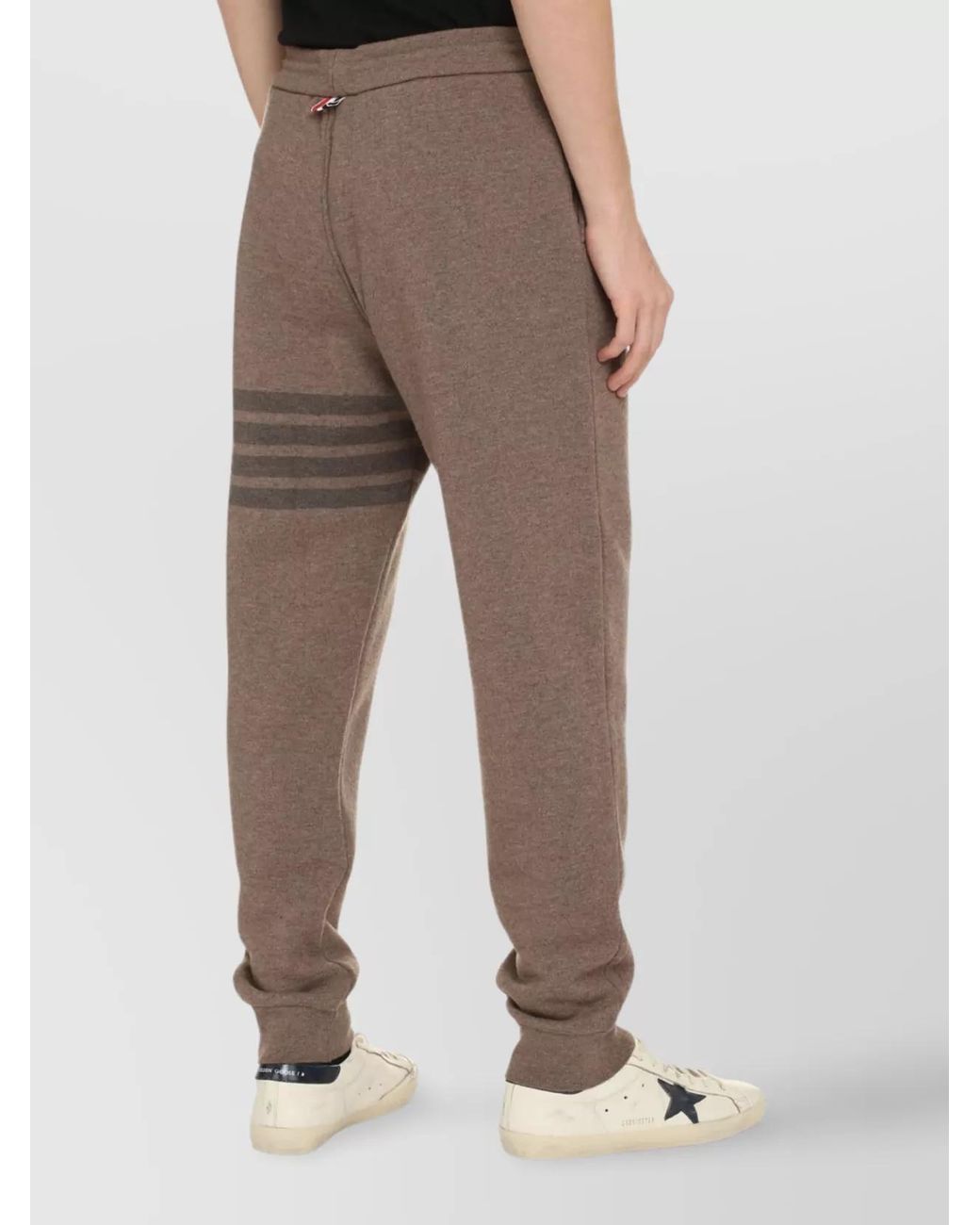 Thom Browne Gray Wool Striped Ribbed Track Pants for men