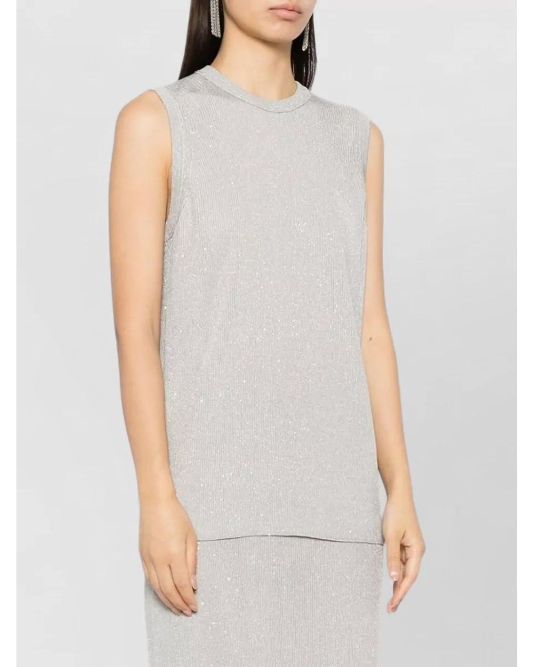 Tom Ford White Sequined Sleeveless Top