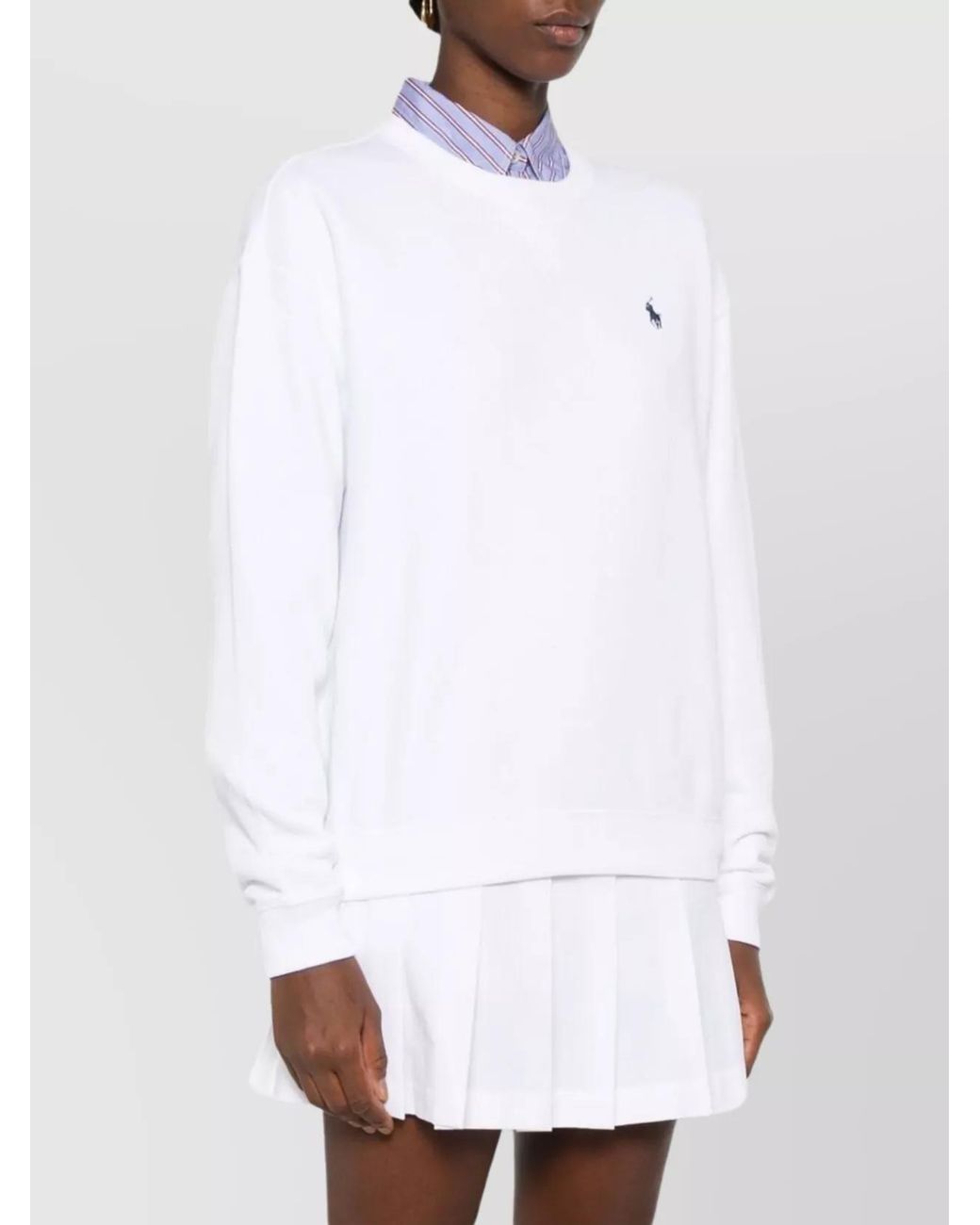 Ralph Lauren White Lightweight Crew-Neck Knit Pullover