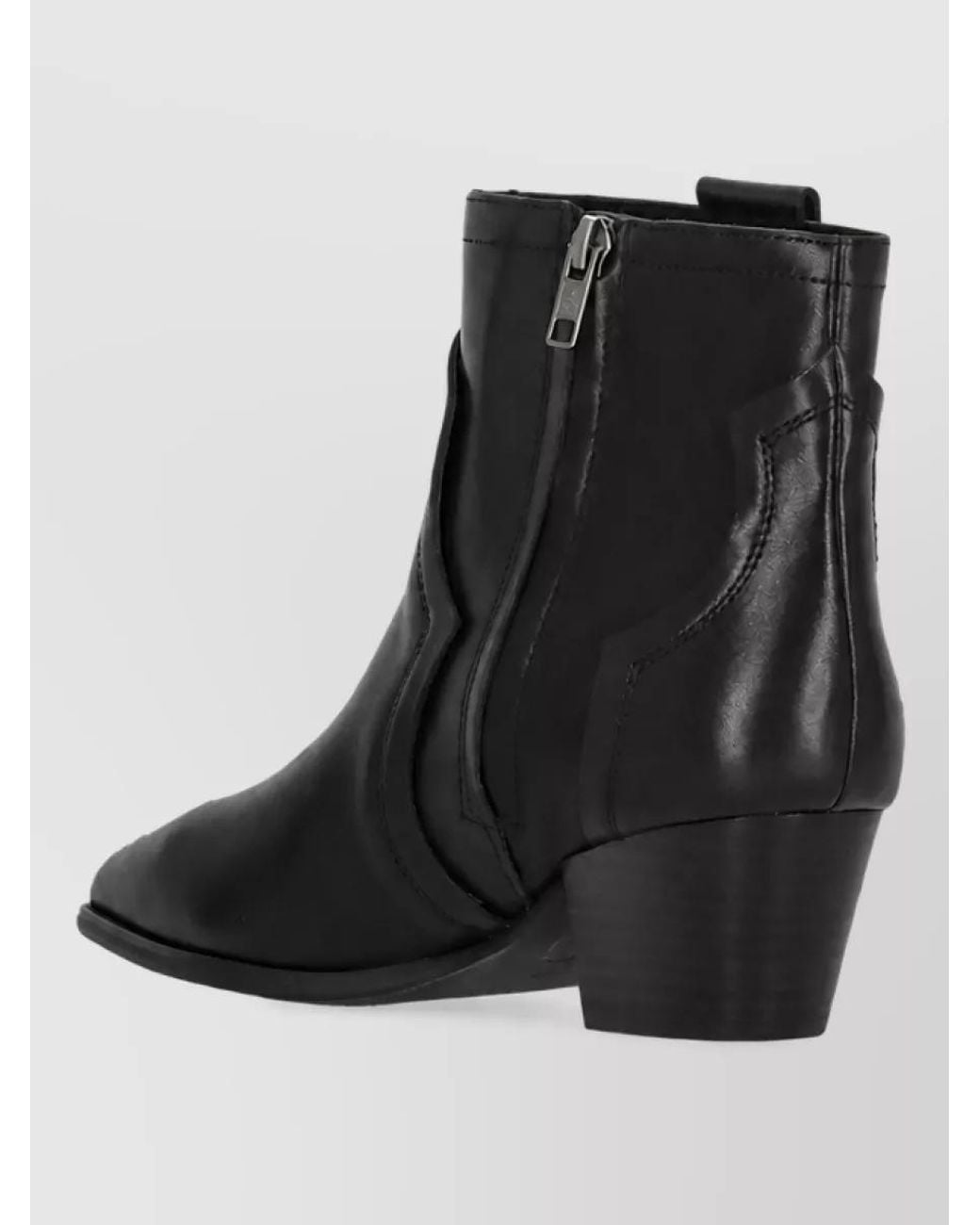 Ash Black Leather Ankle Boots