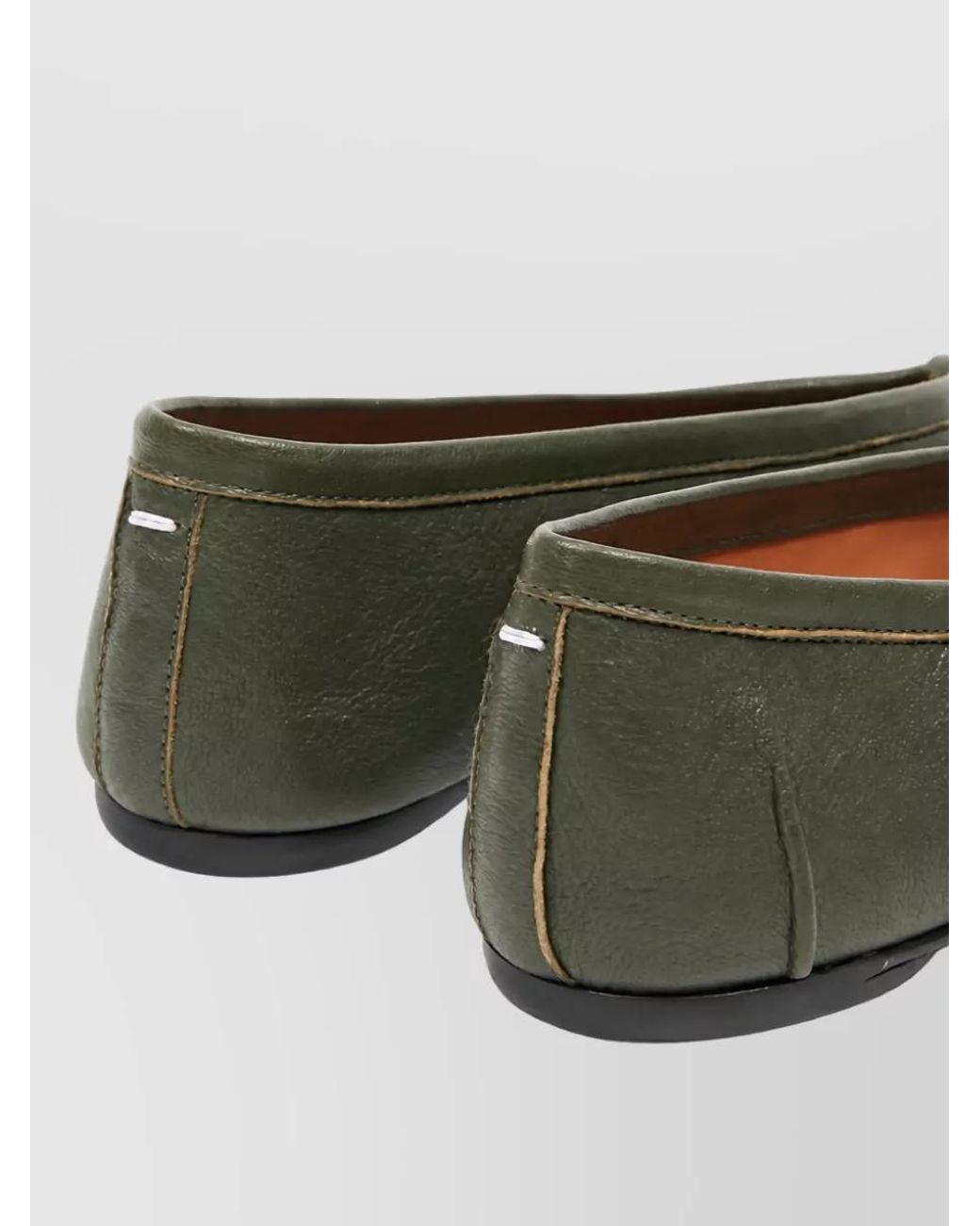 Maison Margiela Gray Leather Ballerina Flats