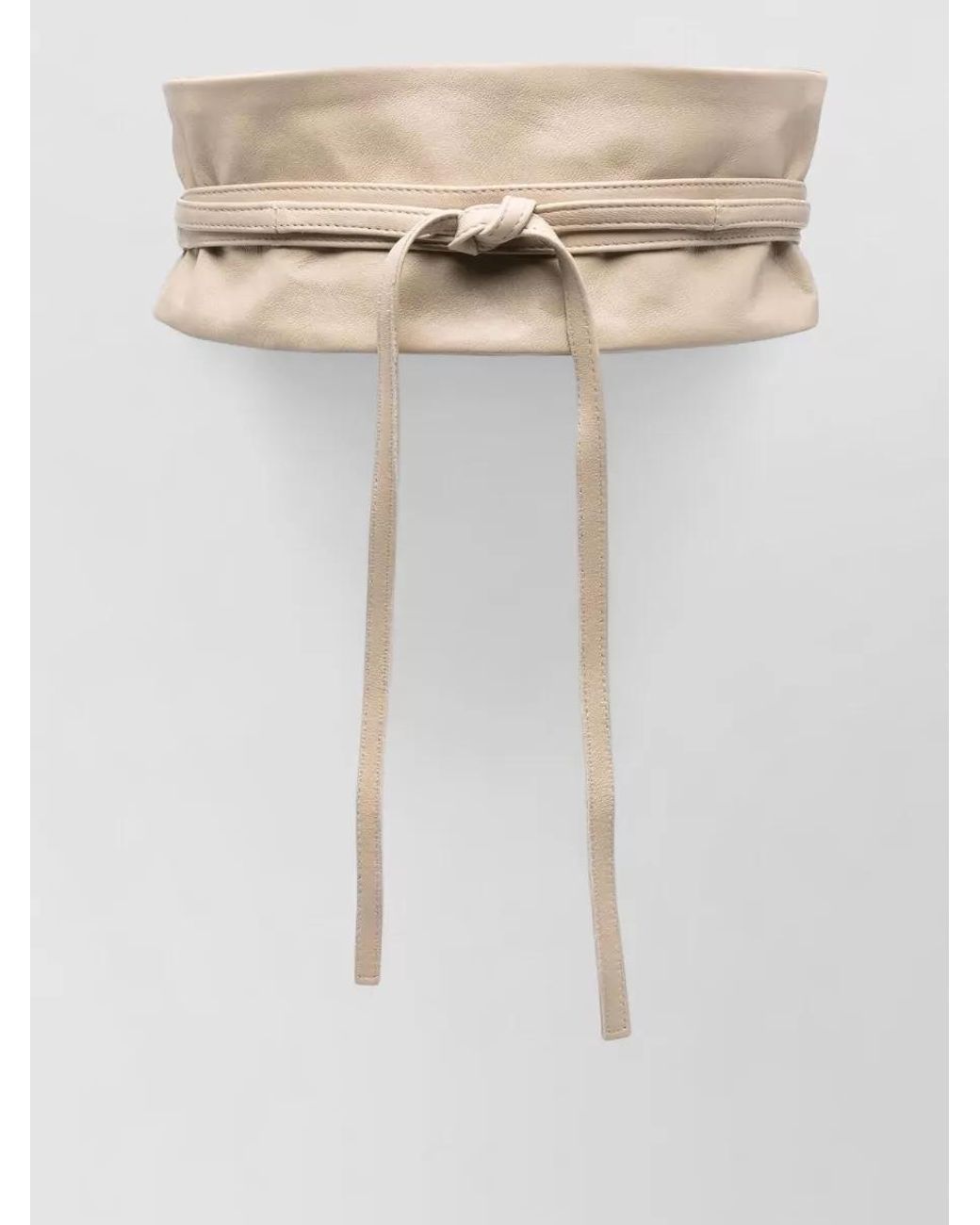 FURLING BY GIANI White Leather High-Waist Wrap Belt