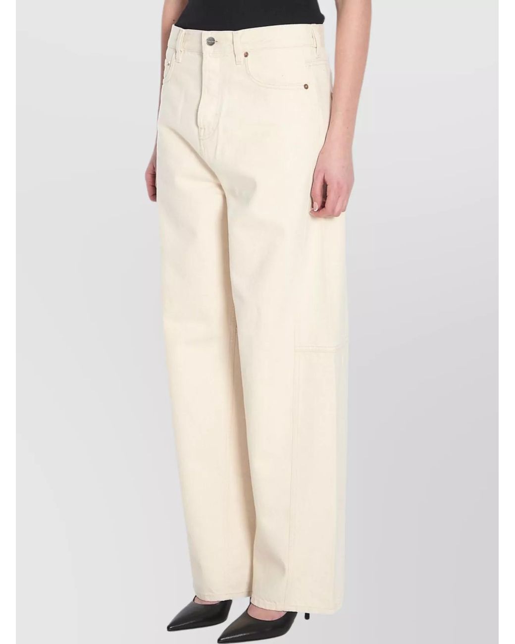 Gucci Natural Cotton High-Rise Wide-Leg Jeans