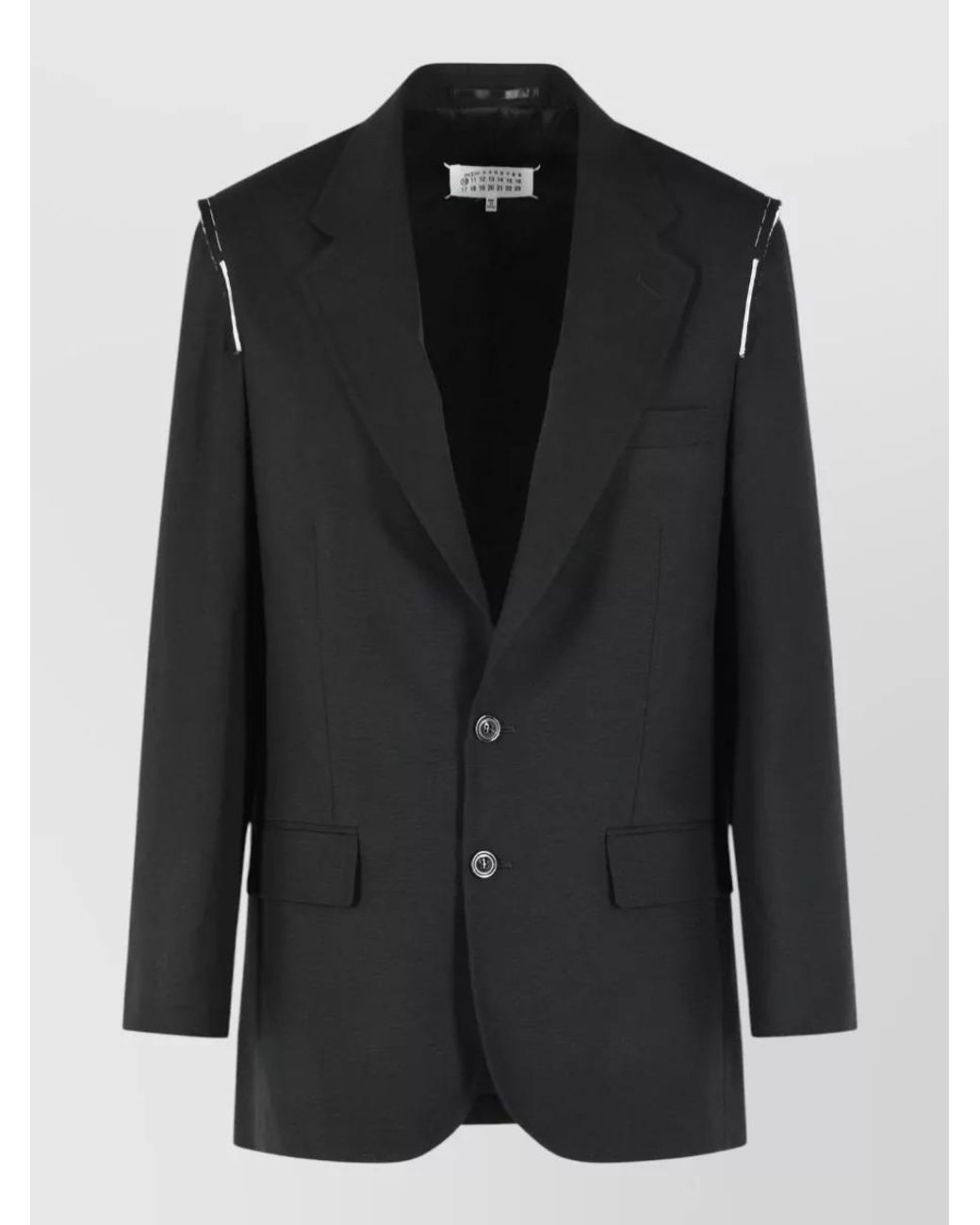 Maison Margiela Black Virgin Wool Single-Breasted Blazer