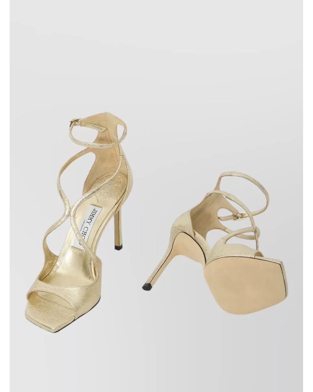 Jimmy Choo Natural Glitter Ankle-Strap Sandals