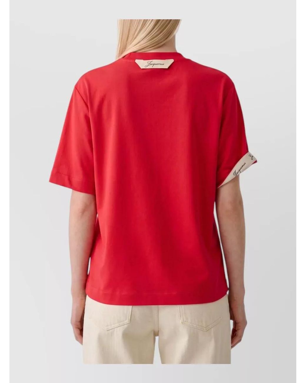 Jacquemus Red Ribbed Crew Neck Short-Sleeve T-Shirt