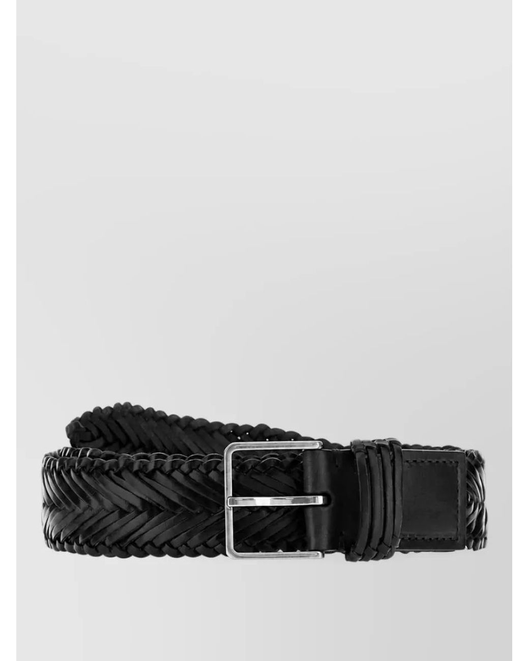 The Row Black Leather Belt for men