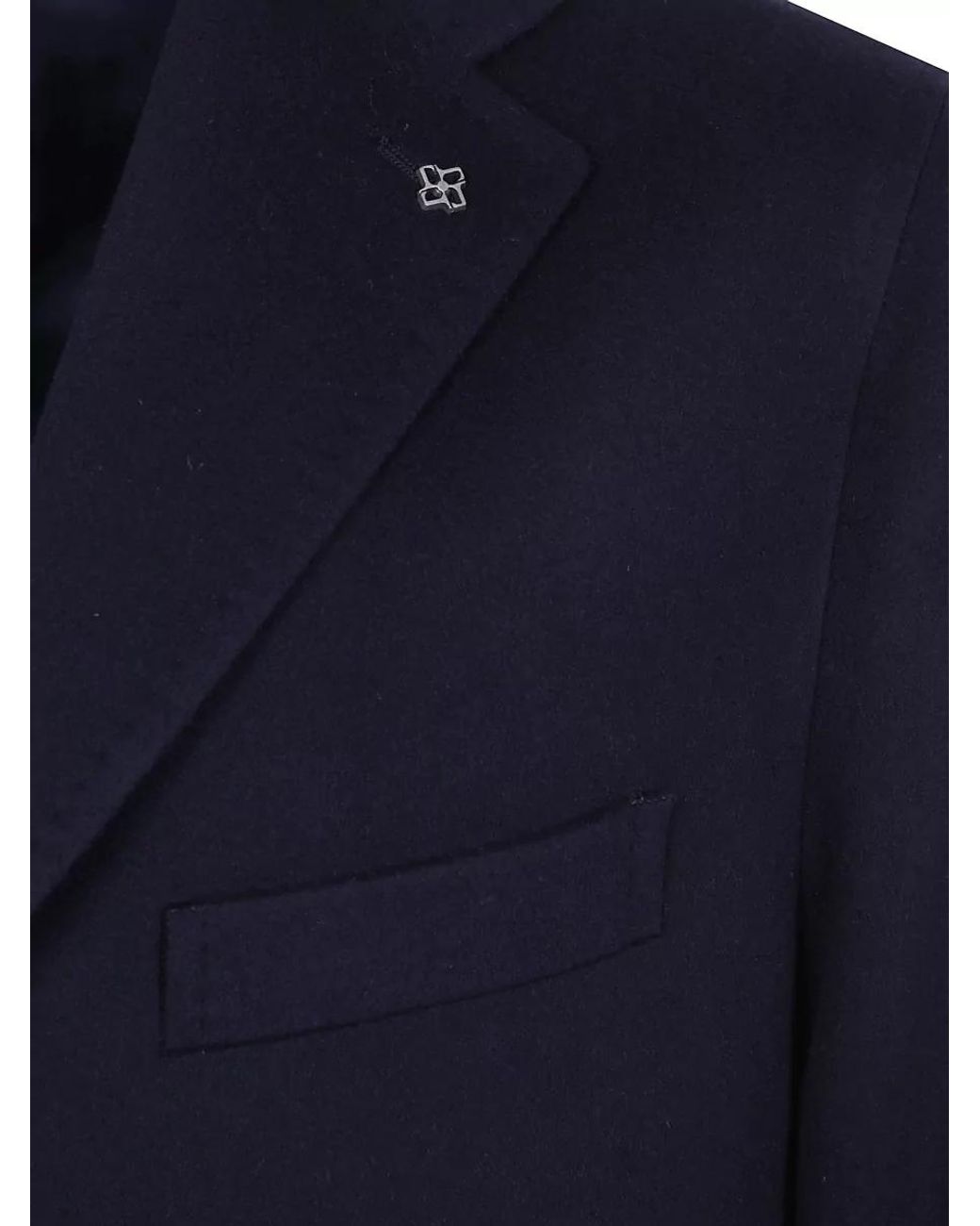 Tagliatore Blue Wool Cashmere Coat for men