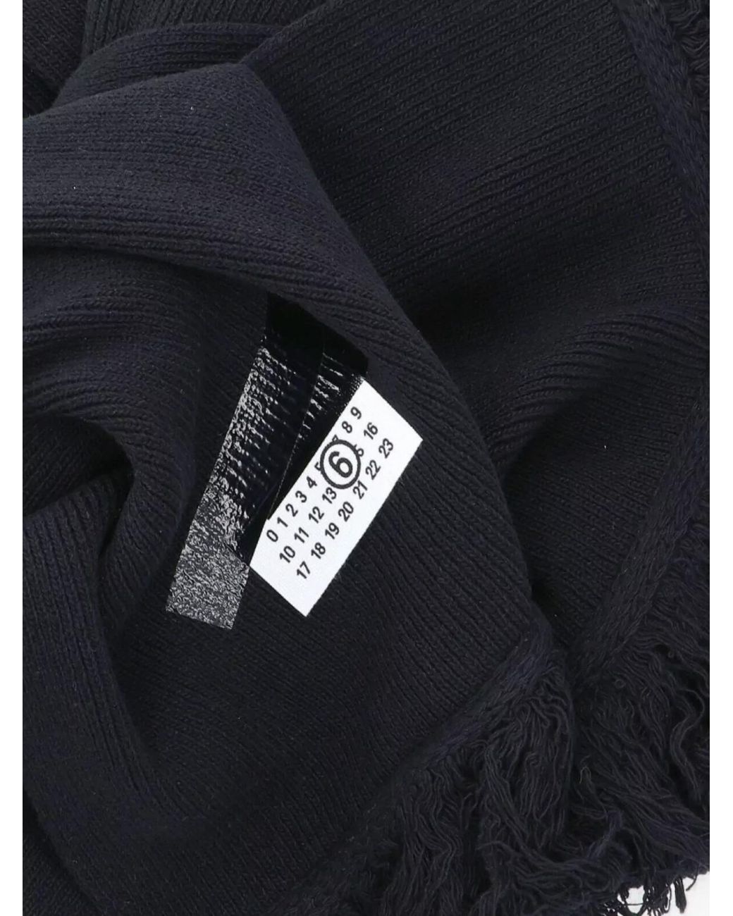 MM6 by Maison Margiela Blue Ribbed Wool Scarf for men