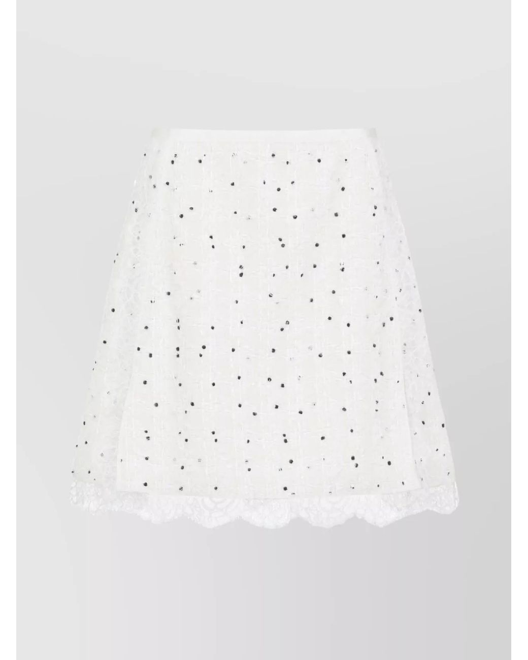 Giambattista Valli White Polka-Dot Mini Skirt