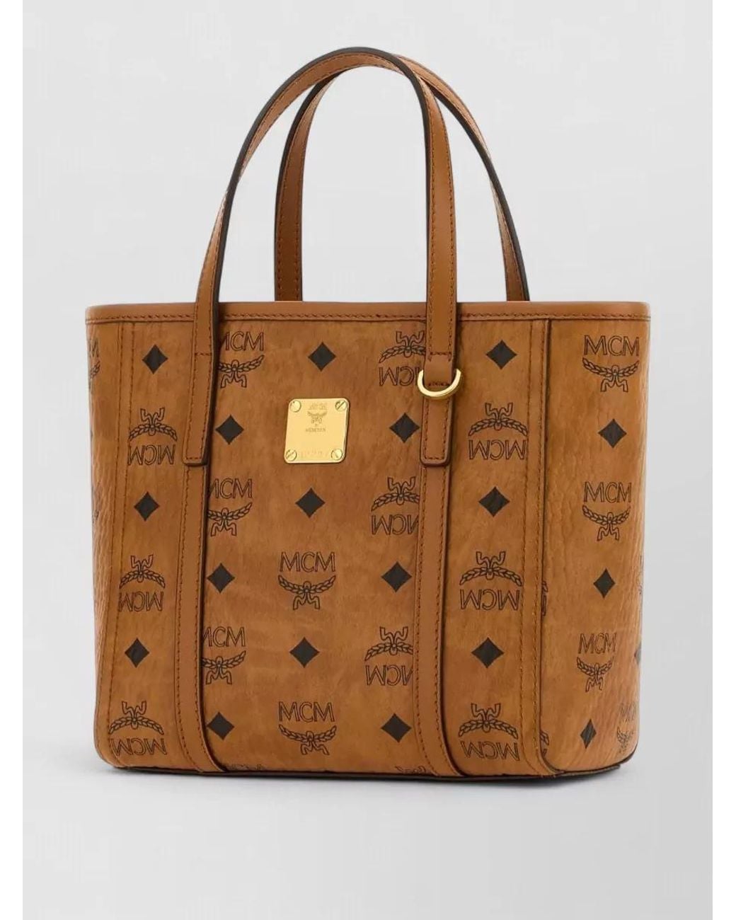 MCM Brown Toni Small Printed Canvas Tote Bag