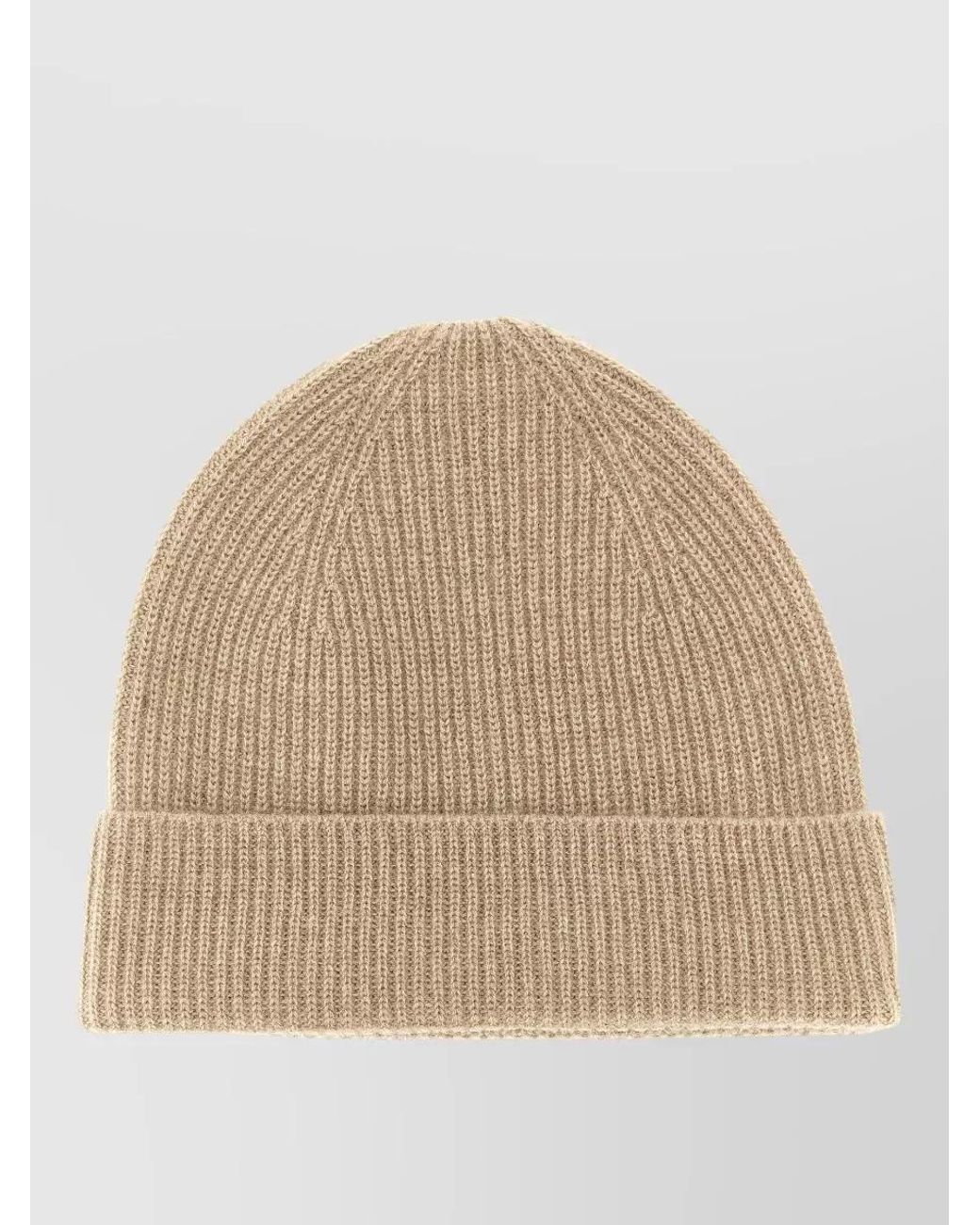 Ballantyne Natural Ribbed Cashmere Beanie for men