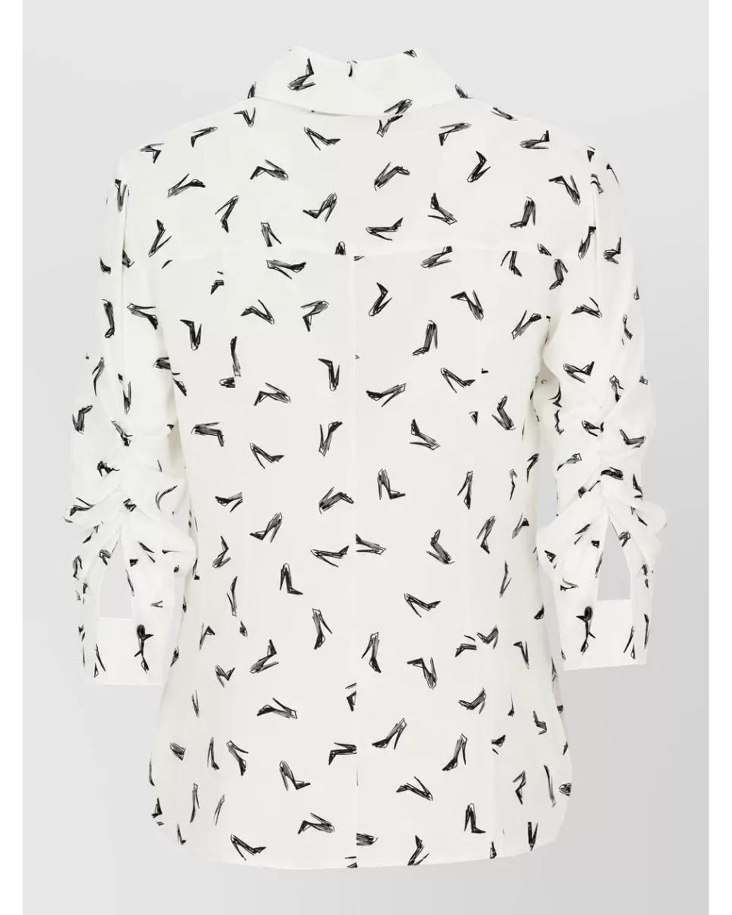 Carolina Herrera White Silk Printed Shirt