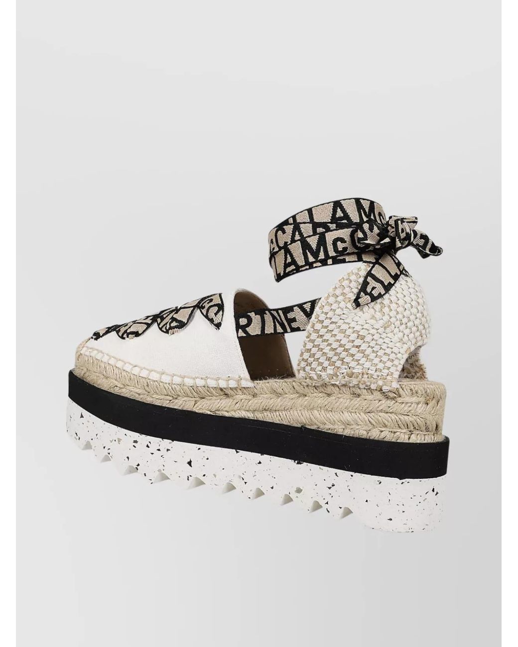 Stella McCartney Metallic Organic Cotton Gaia Platform Espadrilles