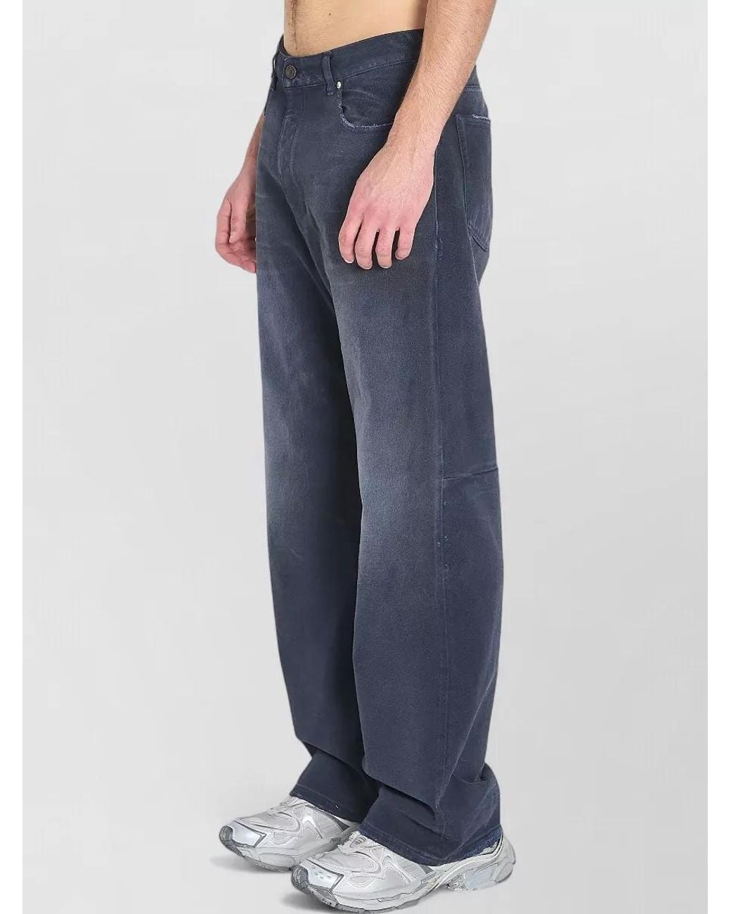 Balenciaga Blue Denim Regular-Fit Baggy Jeans for men