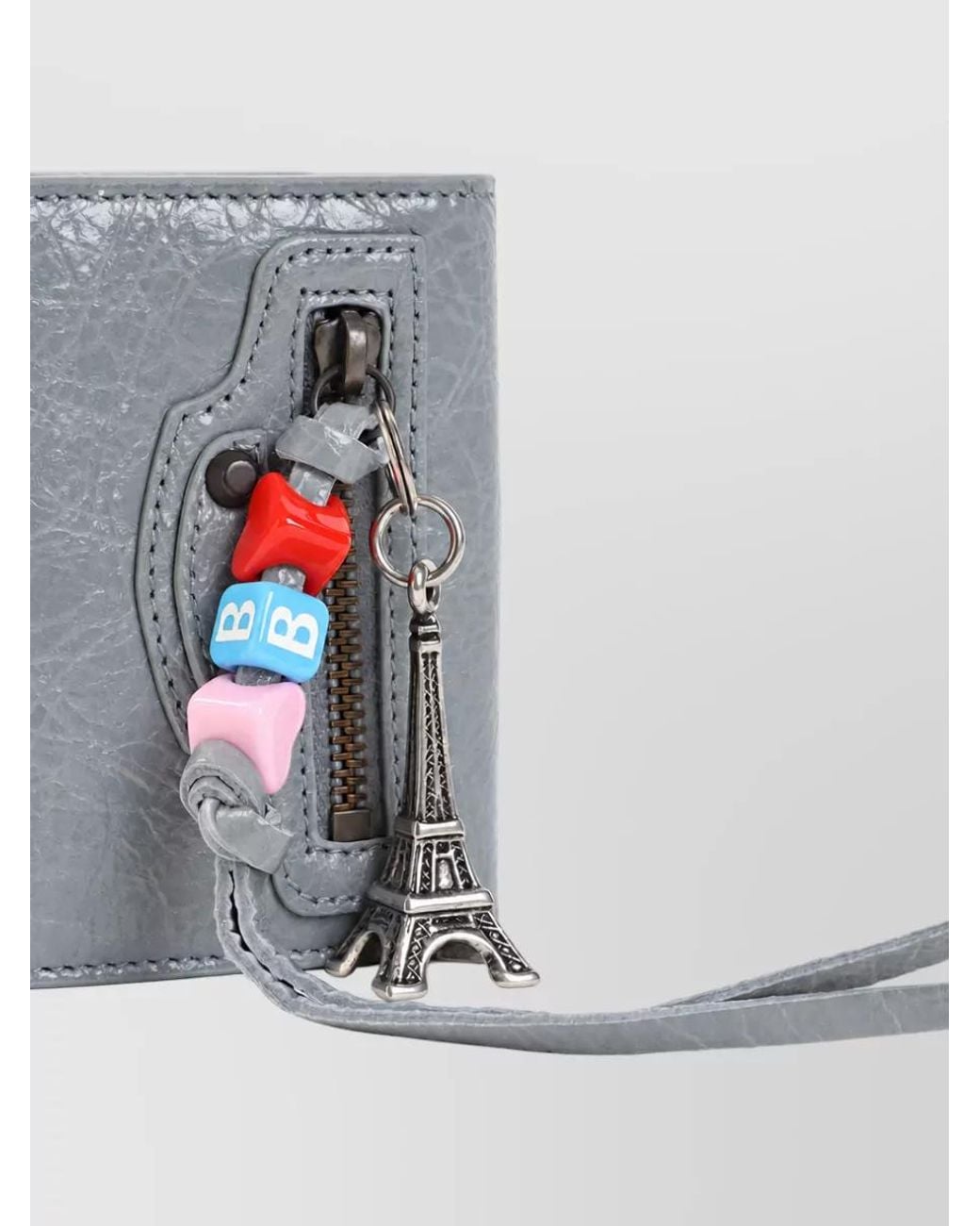 Balenciaga Gray Lamb Leather Mini Wallet