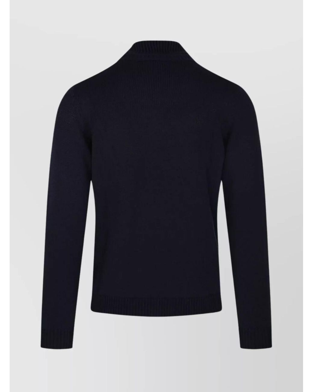 Roberto Collina Blue Merino Wool Ribbed Turtleneck Sweater for men