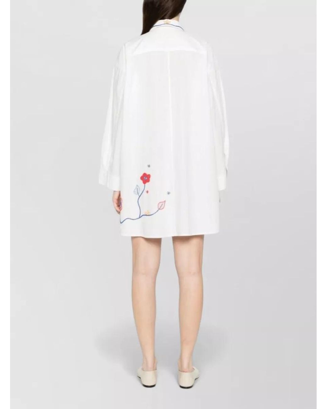 Forte_forte White Embroidered Cotton Mini Dress