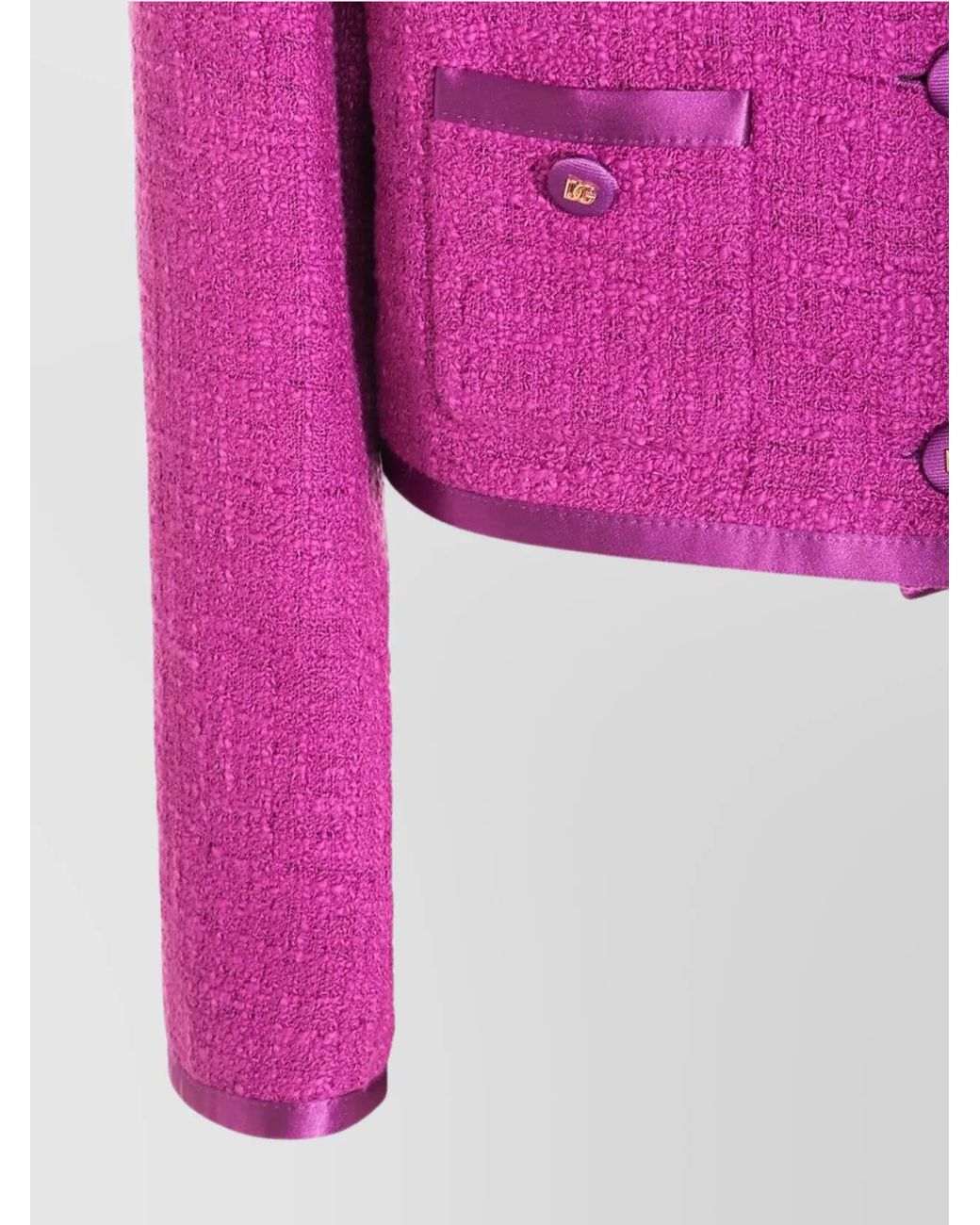 Dolce & Gabbana Pink Silk Tweed Jacket