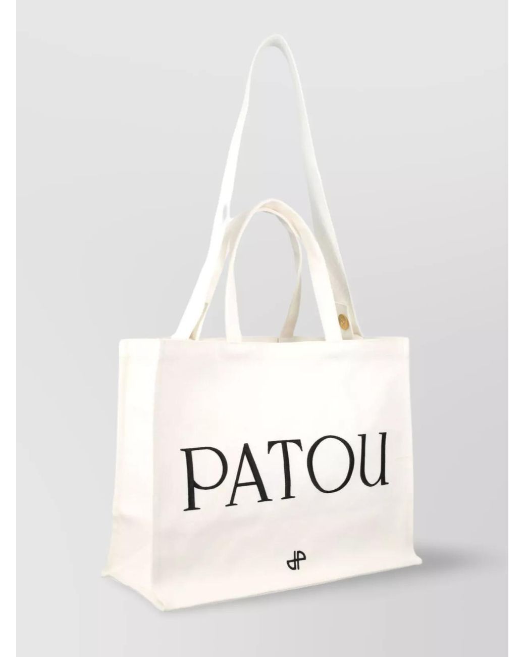 Patou White Large Cotton Tote Bag