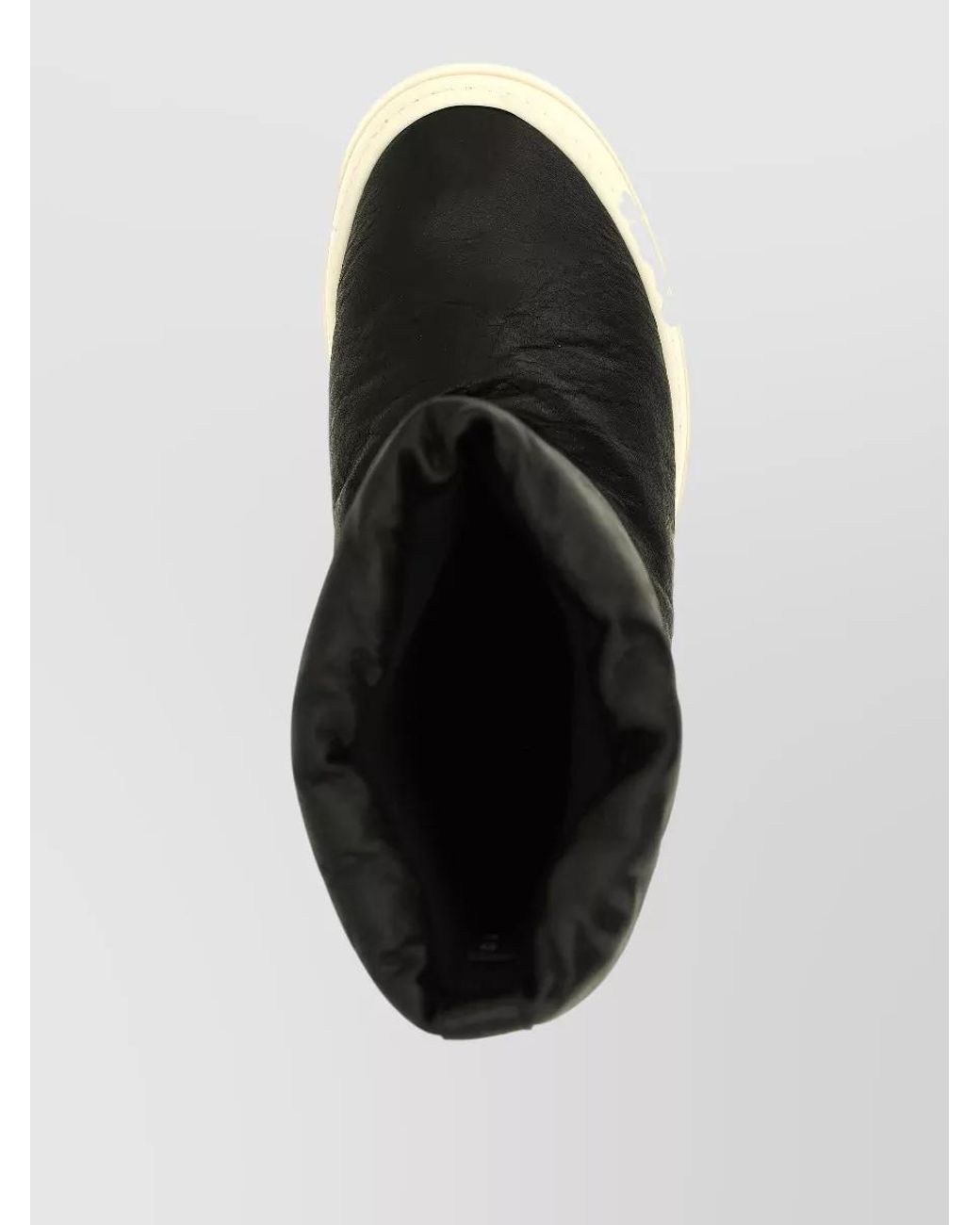 Rick Owens Black Leather Mega Bumper Lunar Hi-Top Sneakers for men