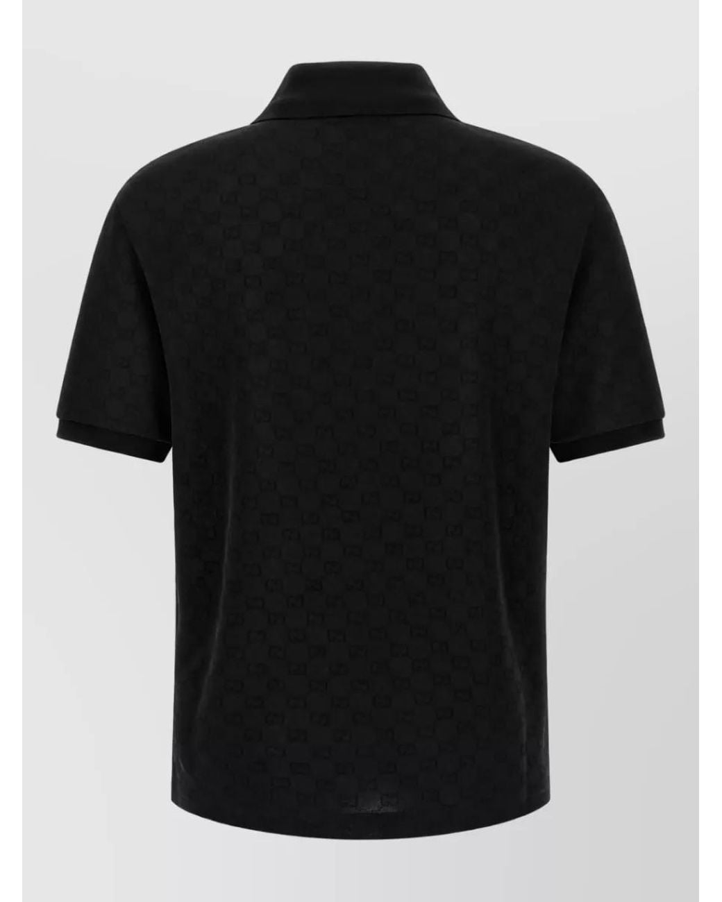Gucci Black Jersey Gg Logo-Pattern Polo Shirt for men