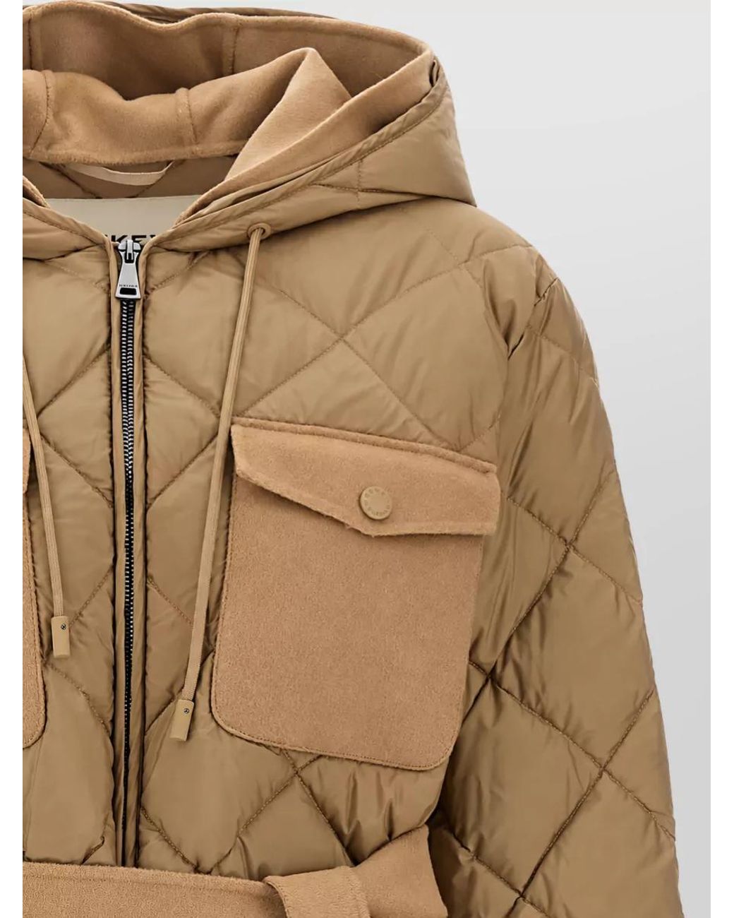 Weekend by Maxmara Brown Down Quilted Belted Hooded Parka Coat