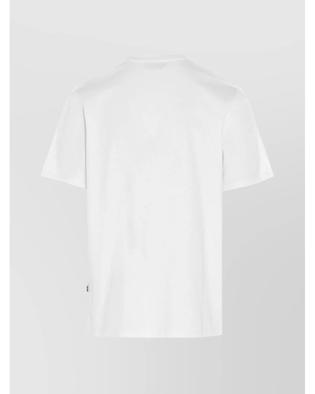 MSGM White Cotton Logo Print Short Sleeve T-Shirt for men