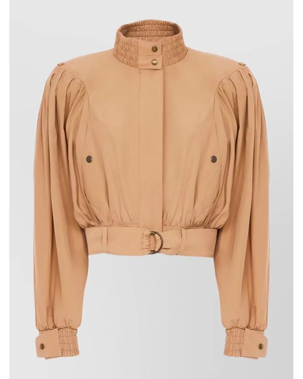 Chloé Natural Cotton Cropped Belted Jacket