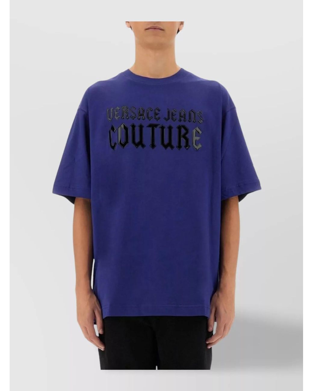 Versace Jeans Couture Blue Cotton Logo T-Shirt for men
