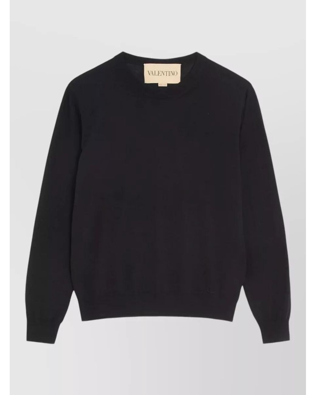 Valentino Garavani Blue Wool Sweater Crew Neck Long Sleeves for men