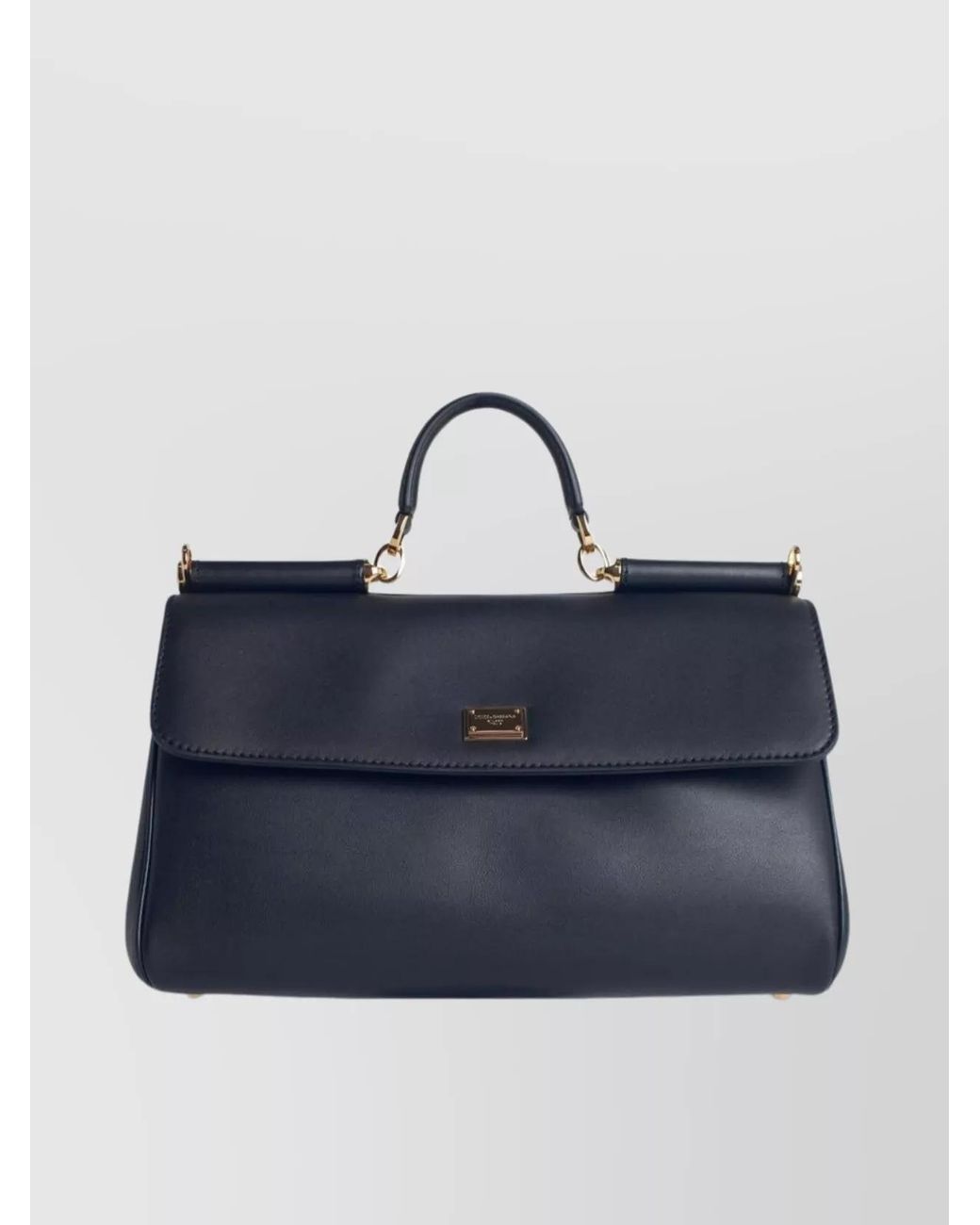 Dolce & Gabbana Blue My Sicily Medium Leather Shoulder Bag