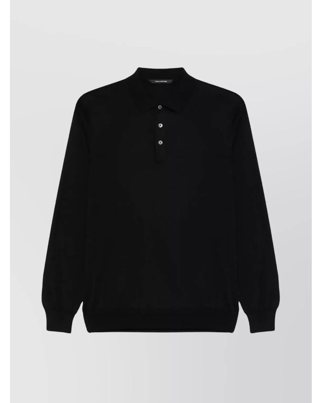Tagliatore Black Silk Polo Shirt for men