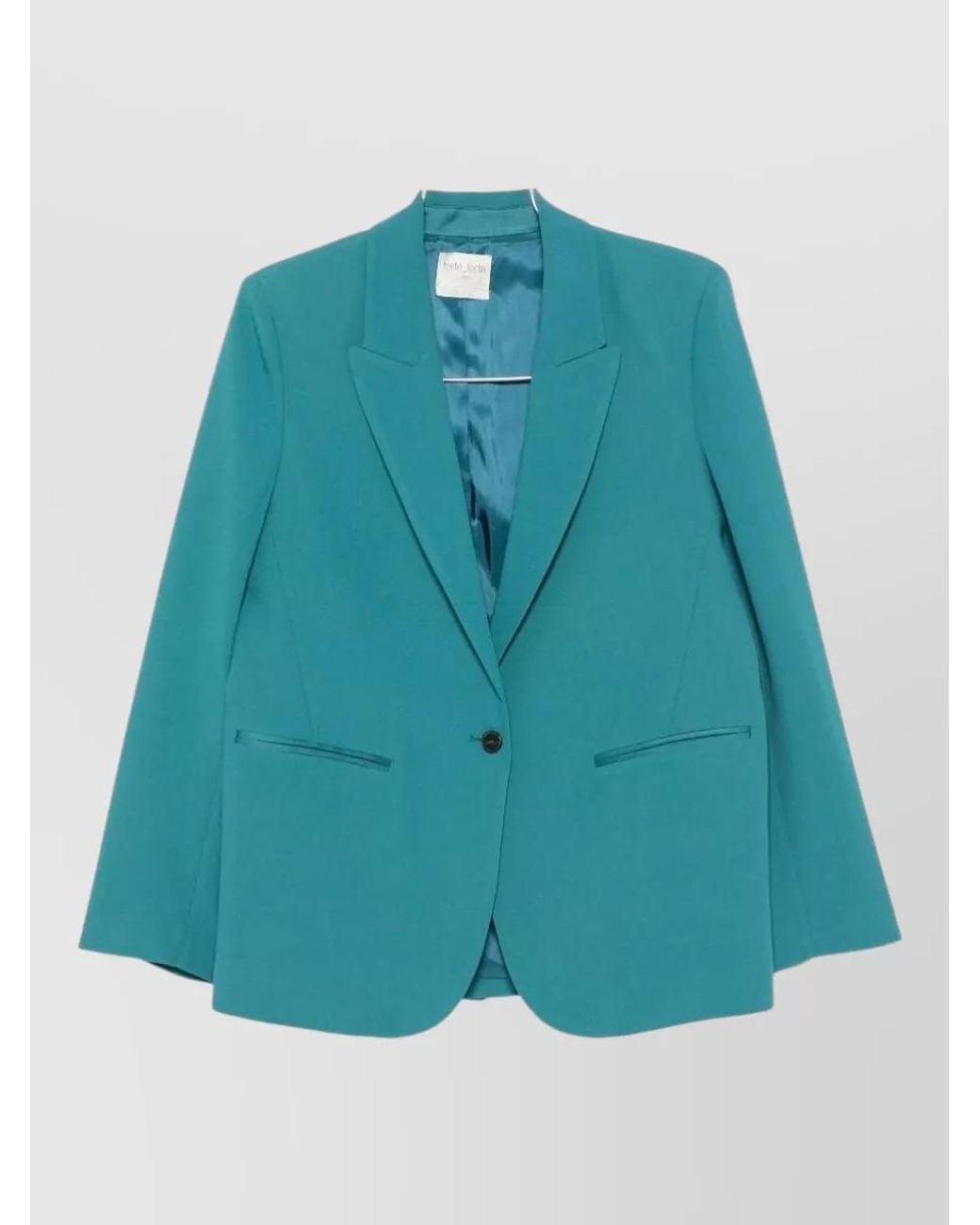 Forte_forte Blue Crepe Single-Breasted Blazer Jacket