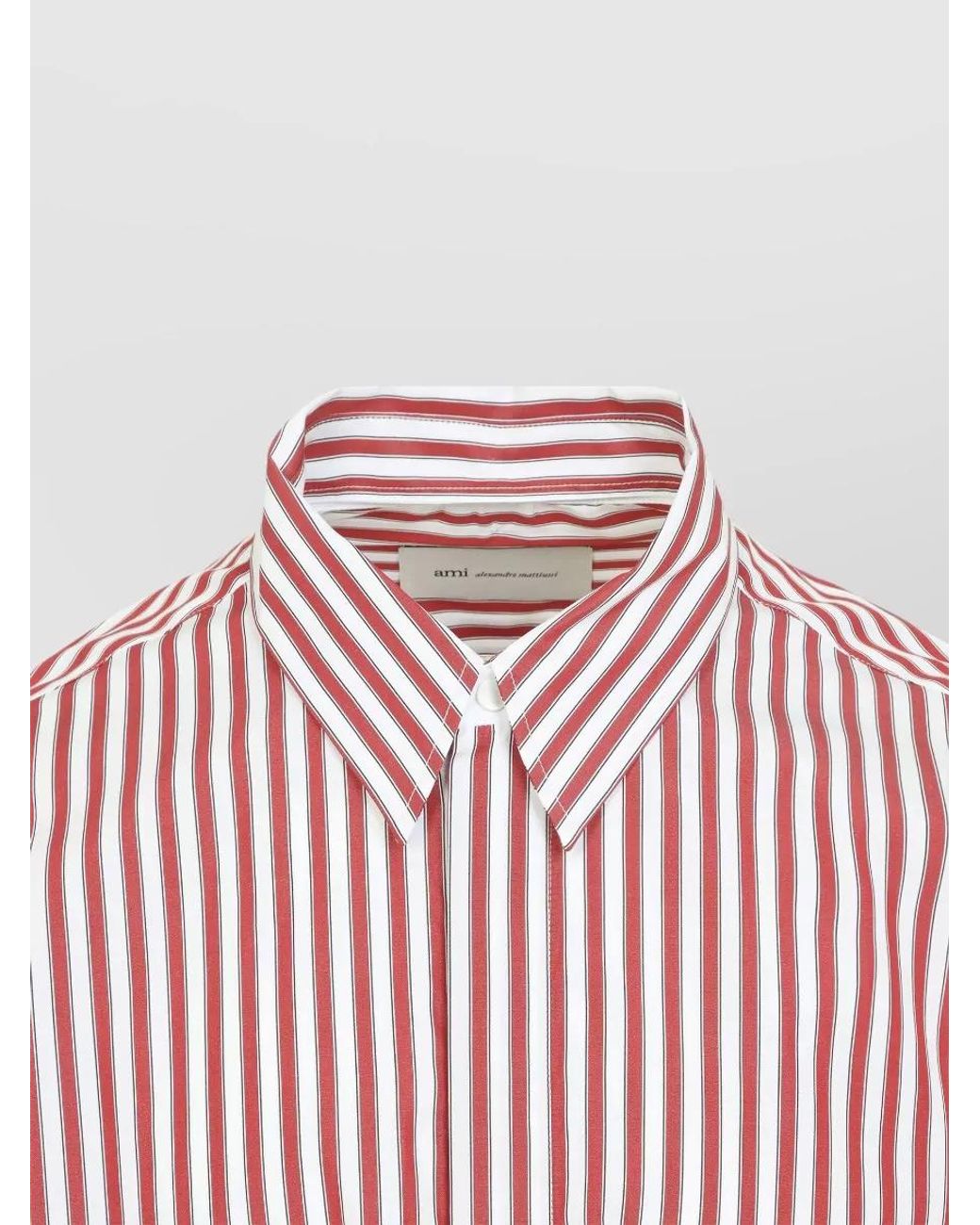 AMI Pink Striped Oversized Cotton Shirt for men