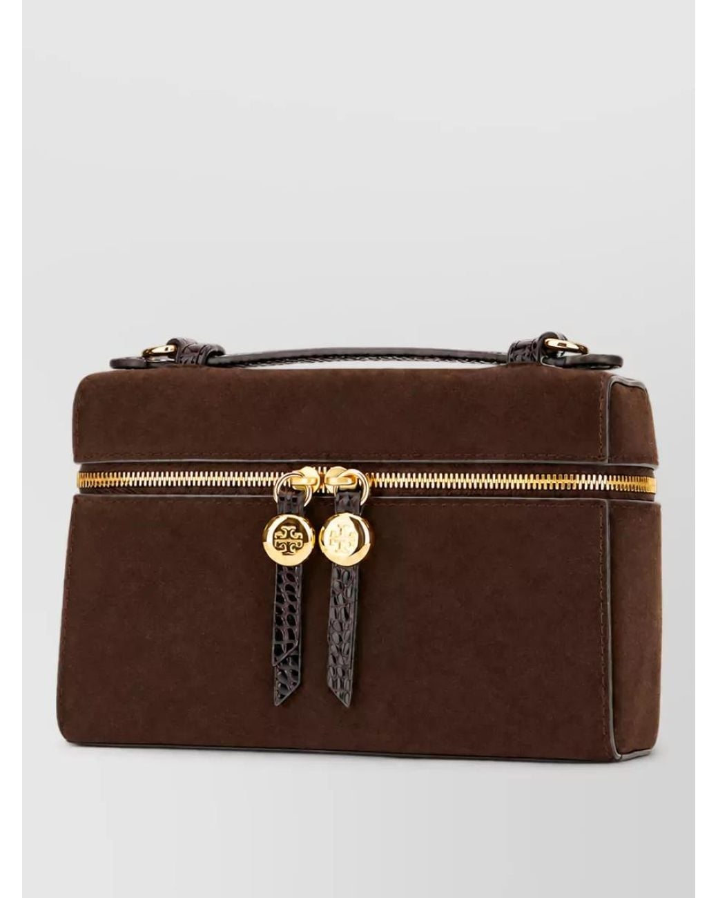 Tory Burch Brown Na Suede Leather Clutch Bag