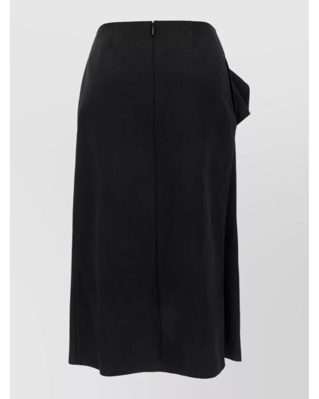 Lanvin Black Virgin Wool Asymmetric Skirt