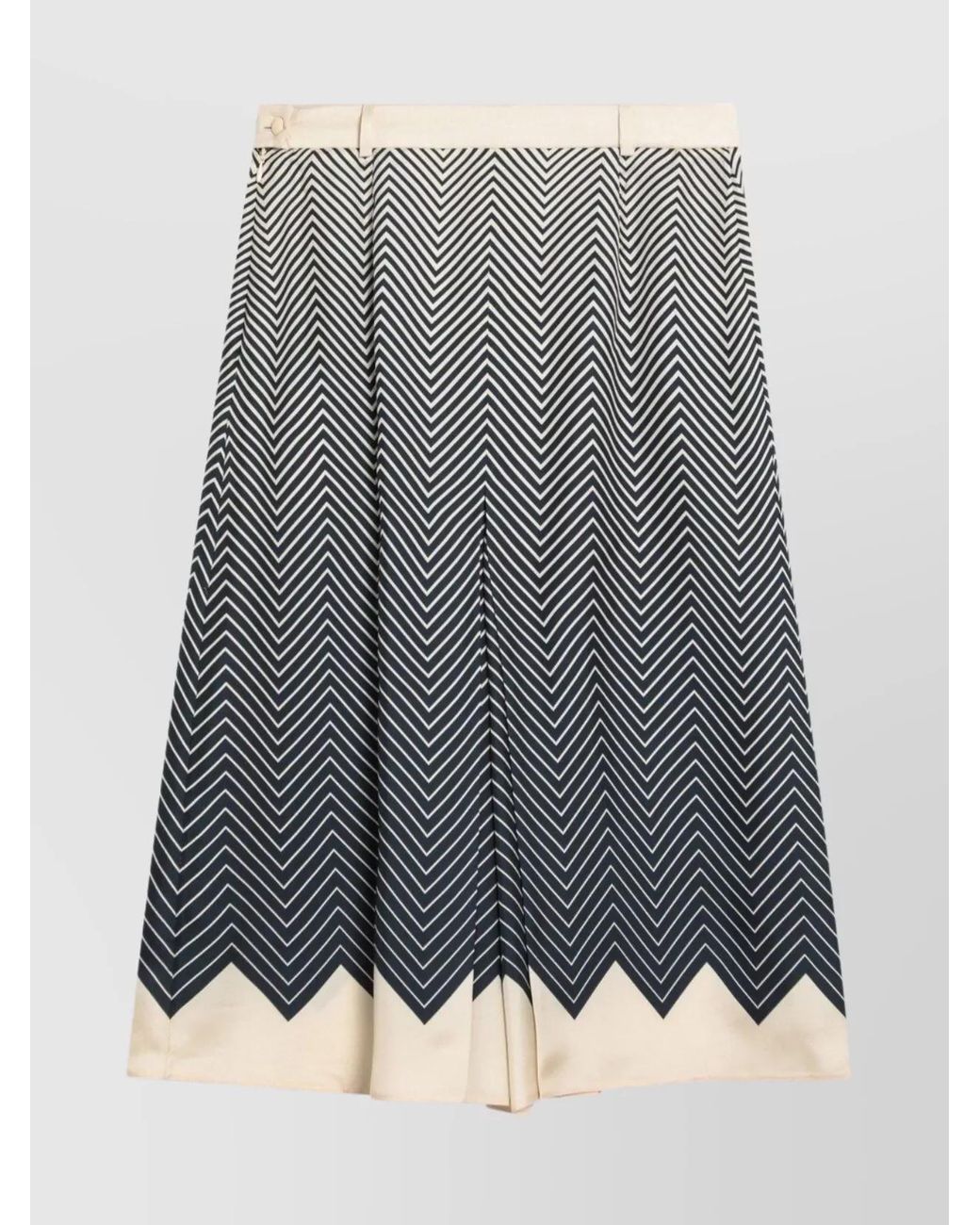 Valentino Gray Silk A-Line Skirt