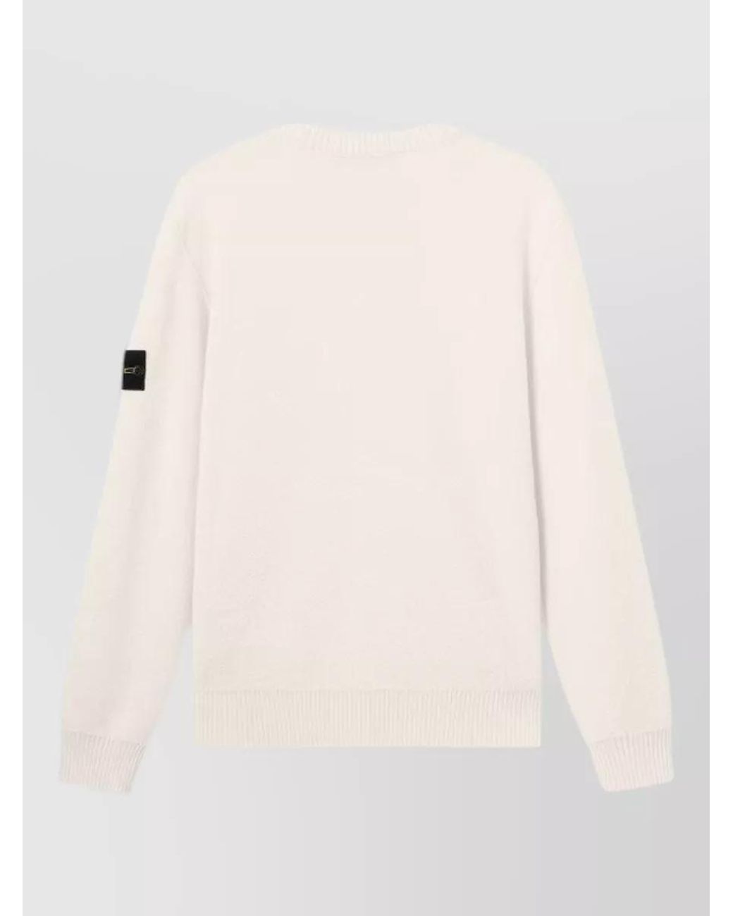 Stone Island Natural Virgin Wool Ribbed Loose-Fit Sweater for men