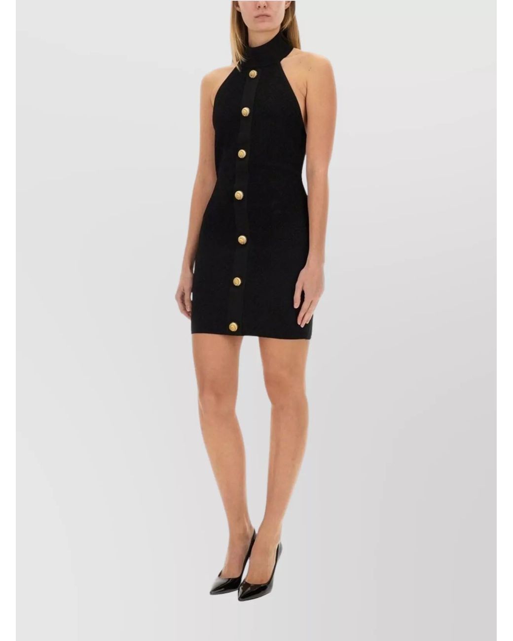 Balmain Black Checked Mini Dress